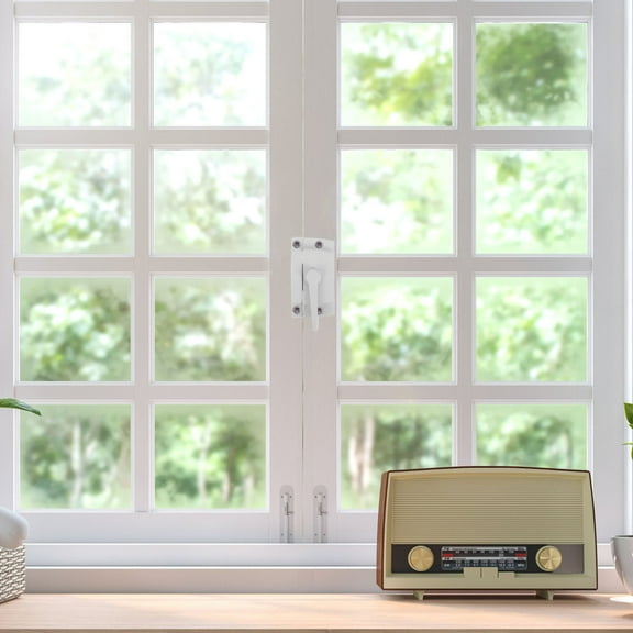 IBASETOY Zinc Alloy White Sliding Window Security Latch Adjustable with Antitheft Features for Easy Installation