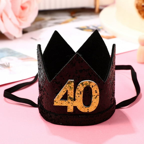 IBASETOY birthday hats Birthday Crown Hat Non woven Fabrics Party Decoration Adults 1Pack