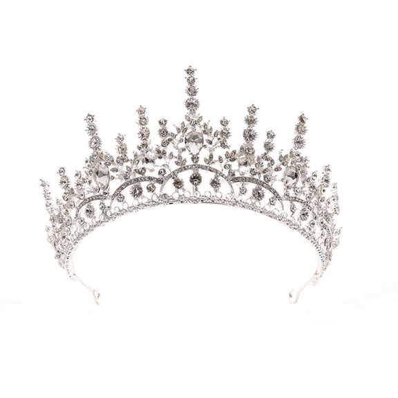 IBASETOY bride wedding crown Elegant Tiara Silver for Wedding 1Pcs