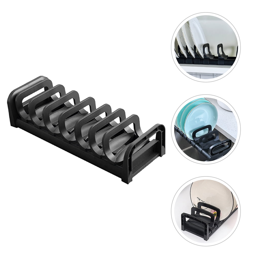 IBASETOY Black Dish Strainer Rack for Kitchen Counter Plastic with Drainboard for Efficient Drying