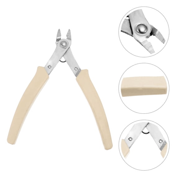 IBASETOY 1Pc White Stainless Steel Needle Nose Pliers Multifunction Wire Cutter for Home Use