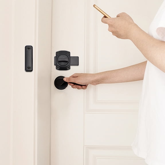 IBASETOY Door Lock Bolt Heavy Duty Door Security Lock Zinc Alloy Black for Residential Use 1 Set