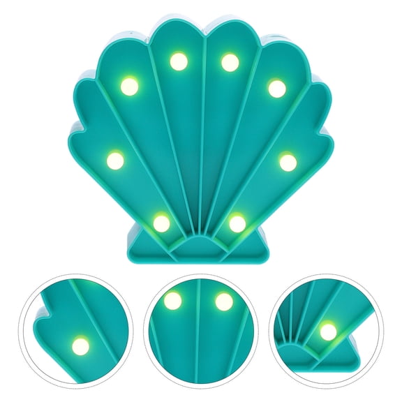 IBASETOY Green Seashell LED Night Light for Home Decoration Unique Star Shape Table Lamp Battery Operated 3 AA Batteries