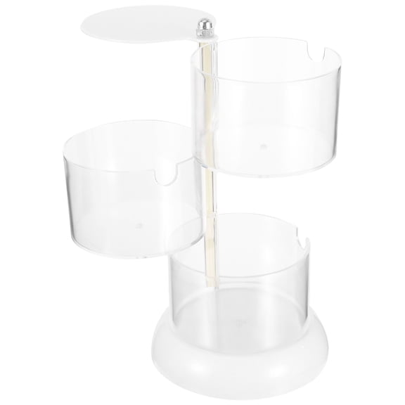 IBASETOY Transparent Cosmetic Storage Box Rotatable Makeup Sponge Holder with 3 Tier Design