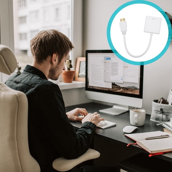 IBASETOY to VGA Converter for Monitor White ABS 1Pcs Signal Transmission