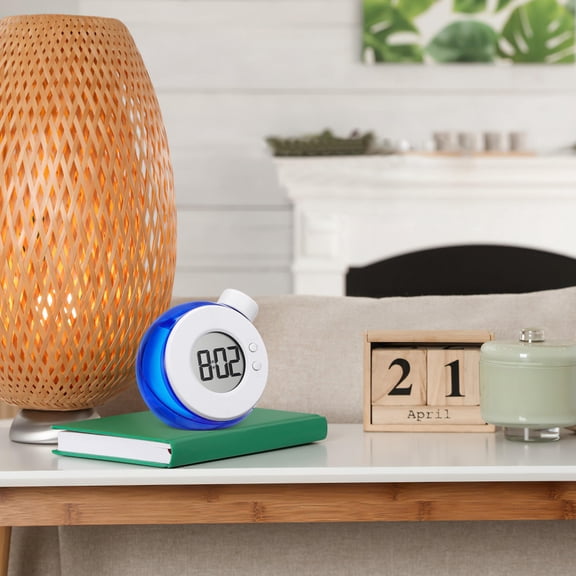 IBASETOY Water Operated Blue LED Clock Battery Free Waterproof for Bathroom and Outdoor Time Use
