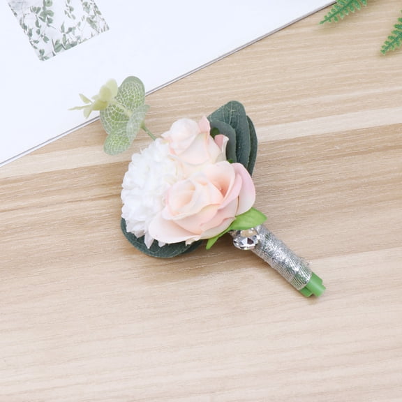 IBASETOY Lifelike Multi Color Wedding Boutonniere and Wrist Flower for Groom and Groomsmen