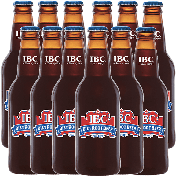 IBC Diet Root Beer, Zero Sugar Root Beer Soda, Classic Creamy Flavor, Caffeine-Free Soft Drink, Refreshing Diet Soda 12 Pack 12oz Bottles
