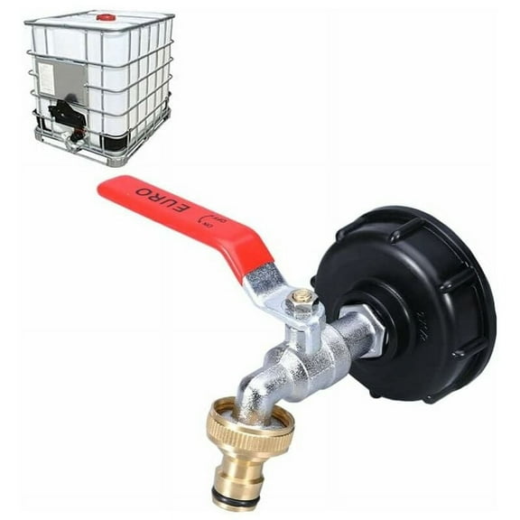 IBC Faucet 1000L Rainwater Collector Adapter with Brass Valve
