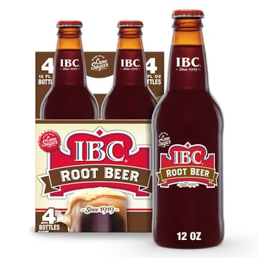 IBC Root Beer Made with Sugar Glass Bottles, 12 Fl Oz, 4 Count