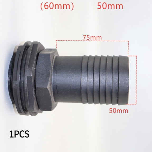 IBC Tank Adapter Connector for Water Tank Outlet - 1"-25mm, 1"-32mm, 1.5"-38mm, 2"-50mm Threaded Plastic Fitting-Tool, Black(2inch-50mm)