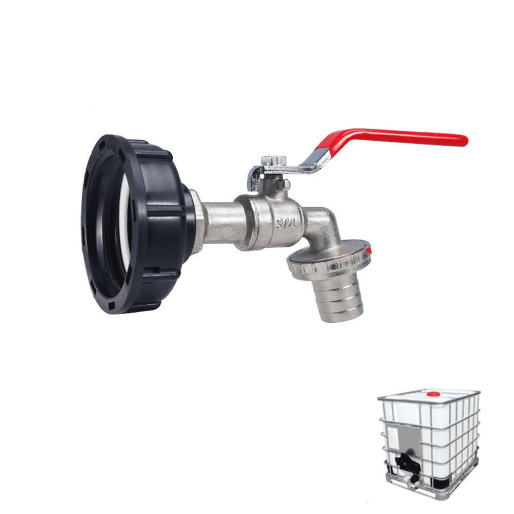 IBC Tank Adapter Threaded Connector, 1000L Tank Faucet Rainwater Collector Faucet, Outlet Faucet