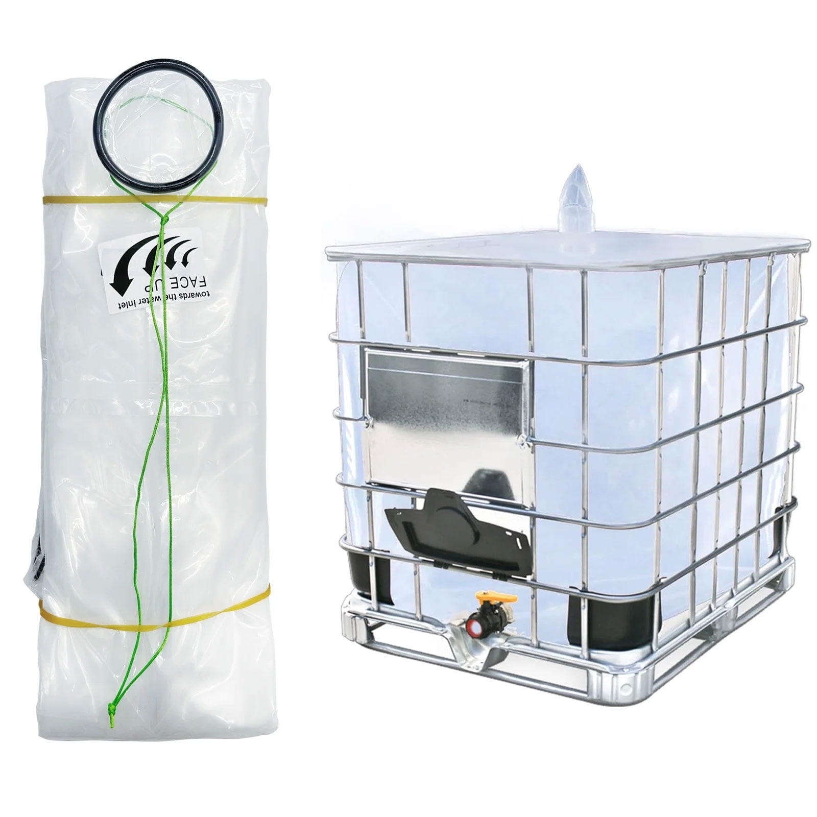 IBC Tote Cove,275 Gallon IBC Water Storage Barrel Liner Bags,1000L Rain Barrel Protective Accessorie (no bottom water outlet)