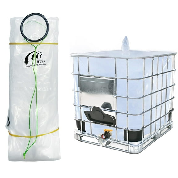 IBC Tote Cove , 275 Gallon IBC Water Storage Barrel Liner Bags,1000 Liter Rain Barrel Protective Accessorie (with Bottom Water Outlet)