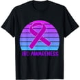thumbnail image 1 of IBD Awareness Crohn's And Colitis Purple Vintage Ribbon T-Shirt, 1 of 4