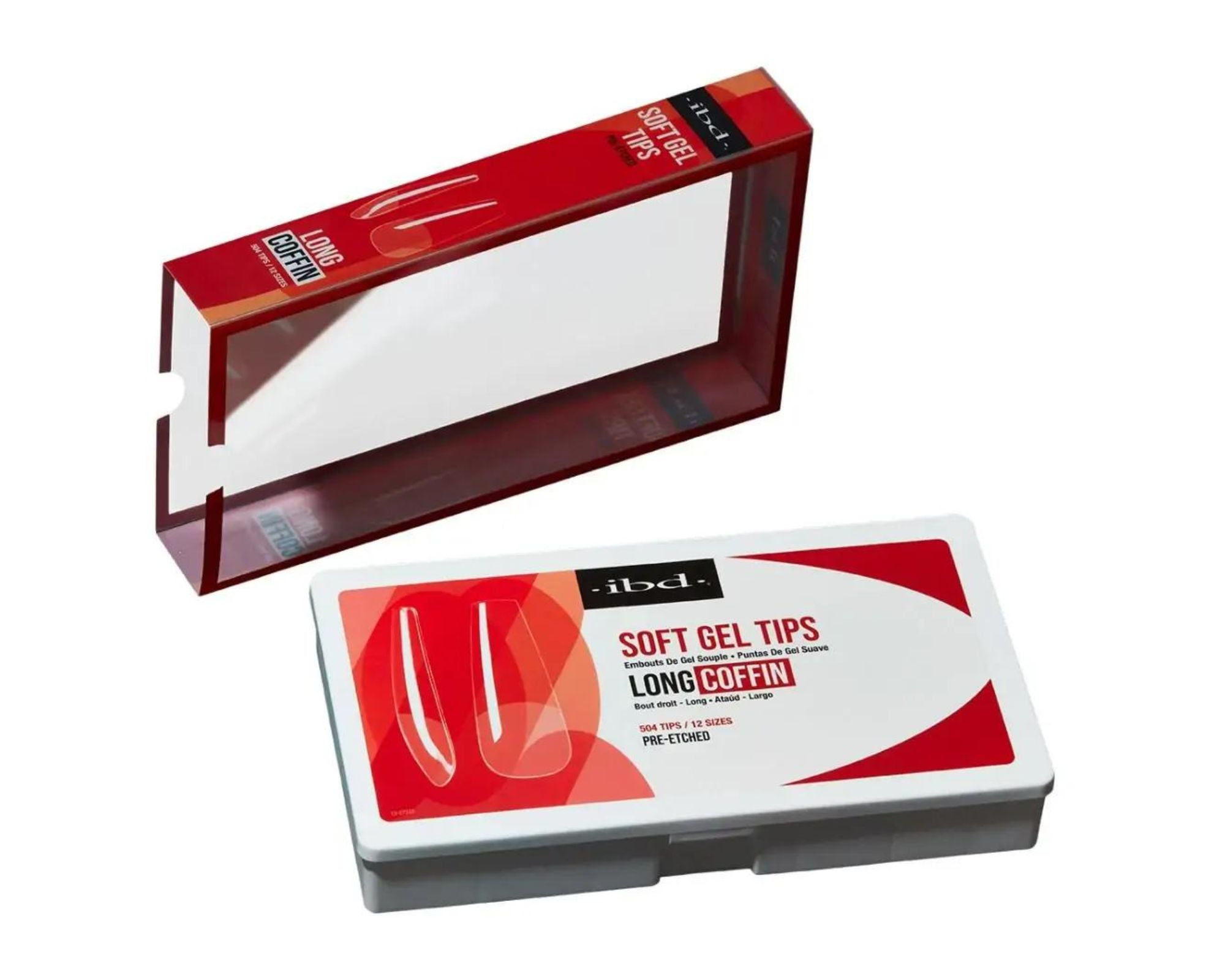 IBD Clear Soft Gel Nail Tips - Medium Stiletto 504 tips/12sizes