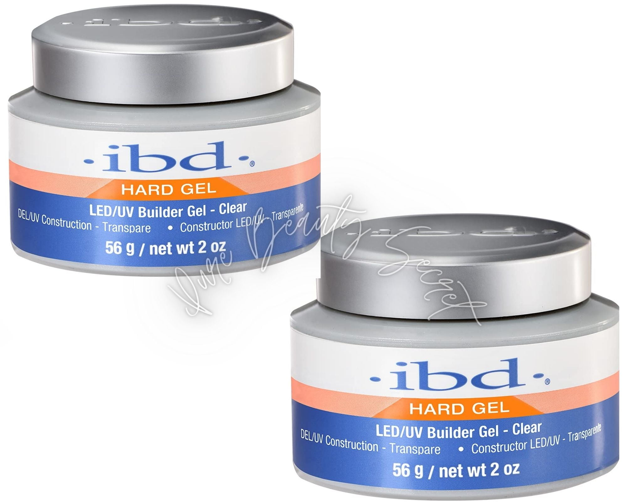 IBD Hard Gel LED/UV Builder Gel - Clear - 2 oz (61178) x 2