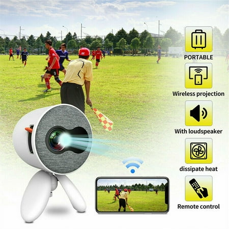IBEAR 4K Mini Portable Projector Native 1080P Full HD ,Movie Projector for Outdoor Movies Display, Video Projector Support 4k Home Theater with Speaker, (Projector with Tripod)