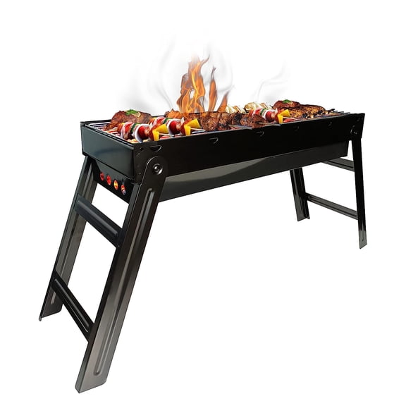 IBELL Ca-15A Foldable Briefcase Style Charcoal Barbecue and Tandoor Grill Barbeque Stand for Outdoor Picnic Camping and Traveling, Free Standing