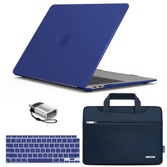 IBENZER 2022 2021 MacBook Air 13 inch Case M1 A2337 A2179 A1932, Hard Shell Case & Sleeve Bag & Keyboard Cover & Type C for Apple Mac Air 13 with Touch ID (2018-2022), Turkish Blue, W-AT13-TUBL+3