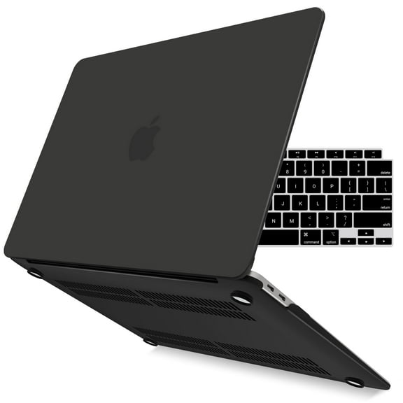 IBENZER 2022 2021 MacBook Air 13 inch Case M1 A2337 A2179 A1932 Plastic Hard Shell Case with Keyboard Cover for Apple Mac Air 13 with Touch ID (2018-2022), Black, W-AT13-BK+1