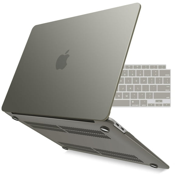 IBENZER 2022 2021 MacBook Air 13 inch Case M1 A2337 A2179 A1932 Plastic Hard Shell Case with Keyboard Cover for Apple Mac Air 13 with Touch ID (2018-2022), Gray, W-AT13-GY+1
