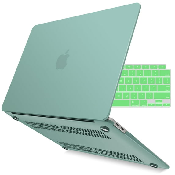 IBENZER 2022 2021 MacBook Air 13 inch Case M1 A2337 A2179 A1932 Plastic Hard Shell Case with Keyboard Cover for Apple Mac Air 13 with Touch ID (2018-2022), Green, W-AT13-GN+1