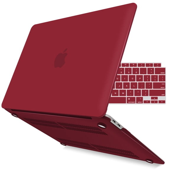 IBENZER 2022 2021 MacBook Air 13 inch Case M1 A2337 A2179 A1932 Plastic Hard Shell Case with Keyboard Cover for Apple Mac Air 13 with Touch ID (2018-2022), Wine Red, W-AT13-WR+1
