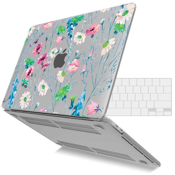 IBENZER 2025 2024 MacBook Pro 13 Inch Case 2025-2016 M2/M1 A2338 A2289 A2251 A2159 A1989 A1706 A1708, Hard Shell Case with Keyboard Cover for Apple Mac Pro 13 Touch Bar Daisy, T13BFL+1