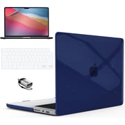 IBENZER Case for MacBook Pro 14 Inch 2024 2023 M3 A2992 A2918 M2 A2779 M1 A2442 Pro Max 2024-2021, Hard Shell Case & Keyboard Cover & Screen Film & Type-C for Mac Pro 14, Star Blue, MT14-S-BL+2TC