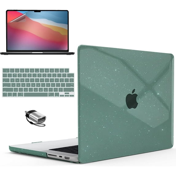 IBENZER Case for MacBook Pro 14 Inch 2024 2023 M3 A2992 A2918 M2 A2779 M1 A2442 Pro Max (2024-2021), Hard Shell Case & Keyboard Cover & Screen Film & Type-C for Mac Pro 14, Star MTGN, MT14-S-MTGN+2TC