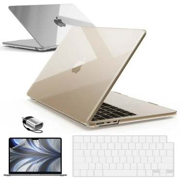 IBENZER Compatible with 2025 2024 2023 2022 MacBook Air 13 inch case M4 A3240 M3 A3113 M2 A2681, Hard Shell Case & Keyboard Cover & Screen Film & Type-C Adapter for Mac Air 13.6, Crystal Clear