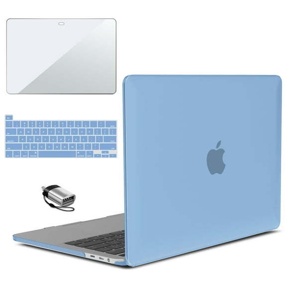IBENZER Compatible with 2025 2024 M2 M1 MacBook Pro 13 Inch Case 2025-2016 A2338 A2289 A2251 A2159 A1989, HardShell Case+Keyboard Cover+Type-C+Screen Film for Mac Pro 13, Airy Blue, ARBL