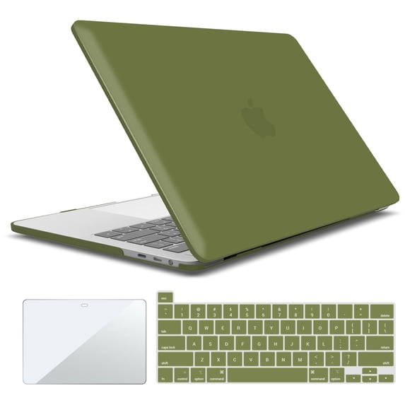 IBENZER Compatible with 2025 2024 MacBook Pro 13 Inch Case M2 M1 A2338 A2289 A2251 A2159 A1989 A1706 A1708 (2025-2021), HardShell Case & Keyboard Cover & Screen Film, Macha Green, MOGN