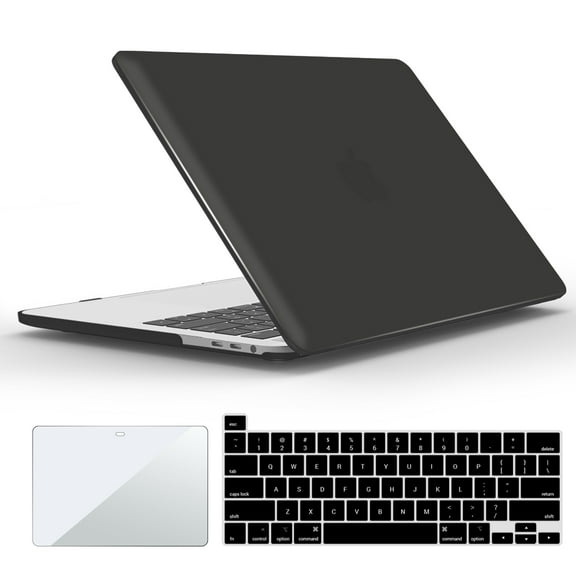 IBENZER Compatible with 2025 2024 MacBook Pro 13 Inch Case M2 M1 A2338 A2289 A2251 A2159 A1989 A1706 A1708 (2025-2021), HardShell Case & Keyboard Cover & Screen Film, Black, BK