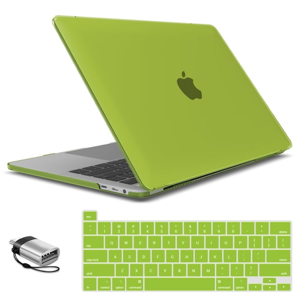IBENZER Compatible with 2024 2023 MacBook Pro 13 Inch Case 2022-2016 M2/M1 A2338 A2289 A2251 A2159 A1989 A1706 A1708, HardShell Case&Keyboard Cover&Type C for Mac Pro 13, Avocado Green, W-T13-AVGN+1TC