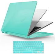IBENZER Compatible with 2025 2024 2023 2022 MacBook Air 13 inch Case M4 A3240 M3 A3113 M2 A2681, Hard Shell Case & Keyboard Cover & Type-C Adapter for Mac Air 13.6, Turquoise, KK-TBL+1TC