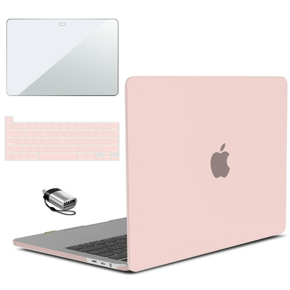 IBENZER Compatible with 2025 2024 M2 M1 MacBook Pro 13 Inch Case 2025-2016 A2338 A2289 A2251 A2159 A1989, HardShell Case+Keyboard Cover+Type-C+Screen Film for Mac Pro 13, Sakura Pink, SKPK
