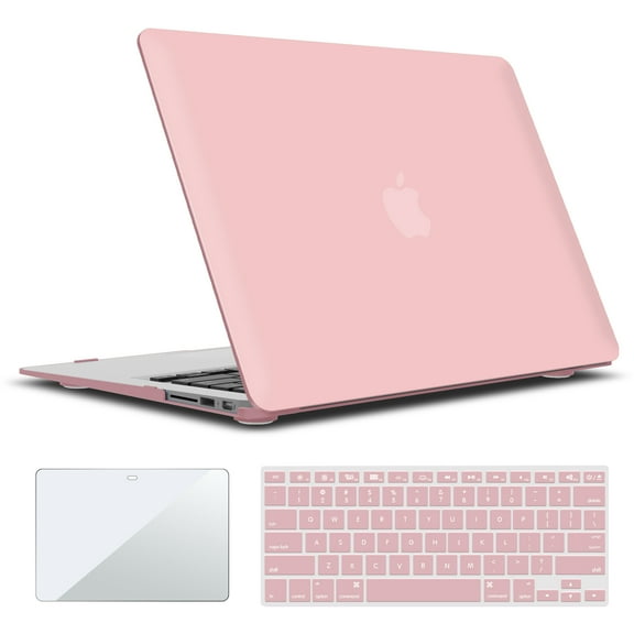 IBENZER Compatible with MacBook Air 11 Inch Case A1370 A1465, Hard Shell Case with Keyboard Cover & Screen Protector for Mac Air 11, Rose Quartz, W-A11-RQ+1