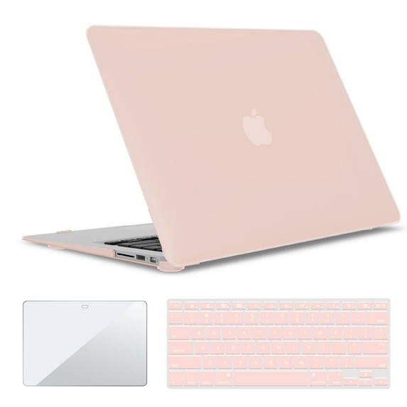 IBENZER Compatible with MacBook Air 11 Inch Case A1370 A1465, Hard Shell Case with Keyboard Cover & Screen Protector for Mac Air 11, Sakura Pink, W-A11-SKPK+1