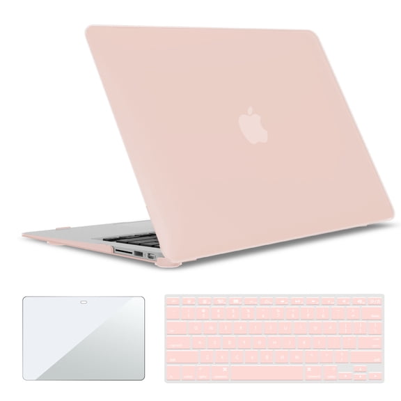 IBENZER Compatible with MacBook Air 11 Inch Case A1370 A1465, Hard Shell Case with Keyboard Cover & Screen Protector for Mac Air 11, Sakura Pink, W-A11-SKPK+1
