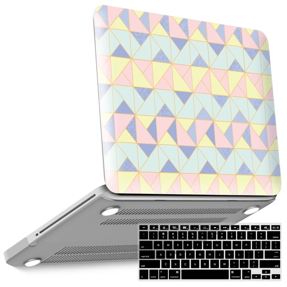 IBENZER Compatible with MacBook Pro 13 Inch Case 2012-2008 A1278, Plastic Hard Shell Case with Keyboard Cover for Old Version Mac Pro 13 with CD-ROM, Angel Quartz, W-P13AGQZ+1