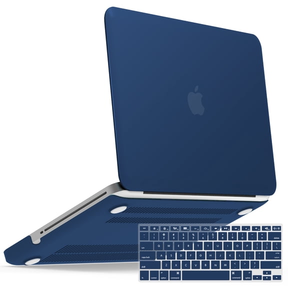 IBENZER Compatible with MacBook Pro 13 Inch Case 2012-2008 A1278, Plastic Hard Shell Case with Keyboard Cover for Old Version Mac Pro 13 with CD-ROM, Navy Blue, W-P13BNVBL+1