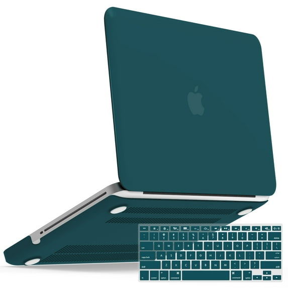 IBENZER Compatible with MacBook Pro 13 Inch Case 2012-2008 A1278, Plastic Hard Shell Case with Keyboard Cover for Old Version Mac Pro 13 with CD-ROM, Quetzal Green, W-P13QUGN+1