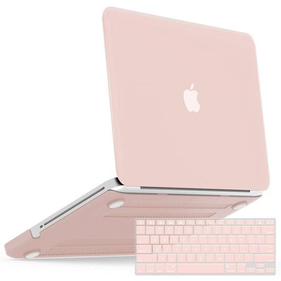 IBENZER Compatible with MacBook Pro 13 Inch Case 2012-2008 A1278, Plastic Hard Shell Case with Keyboard Cover for Old Version Mac Pro 13 with CD-ROM, Sakura Pink, W-P13SKPK+1