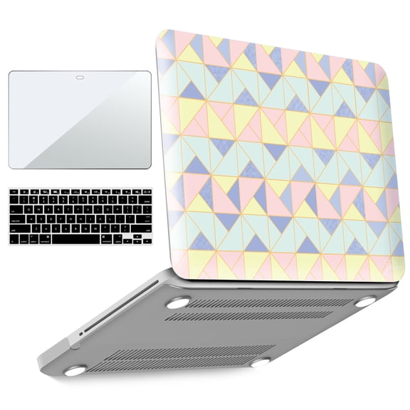 IBENZER Compatible with MacBook Pro 13 Inch Case 2012-2008 A1278, Plastic Hard Shell Case with Keyboard Cover & Screen Protector for Old Version Mac Pro 13 with CD-ROM, Angel Quartz, W-P13AGQZ+2