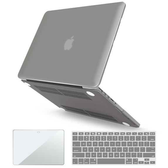 IBENZER Compatible with MacBook Pro 13 Inch Case2015-2012 A1502 A1425, Hard Shell Case with Keyboard Cover & Screen Protector for Old Version Mac Pro Retina 13, Ultra Gray, W-R13-UAGY+2