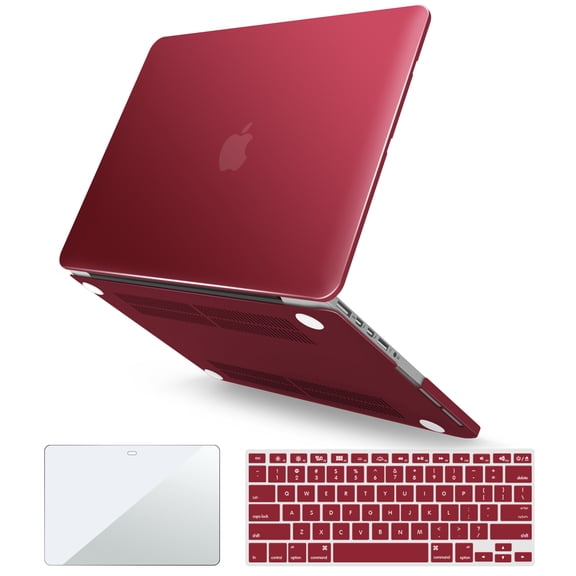 IBENZER Compatible with MacBook Pro 13 Inch Case2015-2012 A1502 A1425, Hard Shell Case with Keyboard Cover & Screen Protector for Old Version Mac Pro Retina 13, Wine Red, W-R13-WR+2