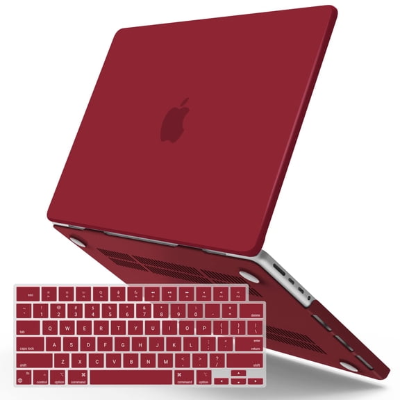 IBENZER Compatible with MacBook Pro 14 Inch Case 2025 2024 M4 A3112 A3185 A3401 M3 A2918 A2992 M2 A2779 M1 A2442 Pro Max (2025-2021), HardShell Case & KeyboardCover for Mac Pro 14, Wine Red