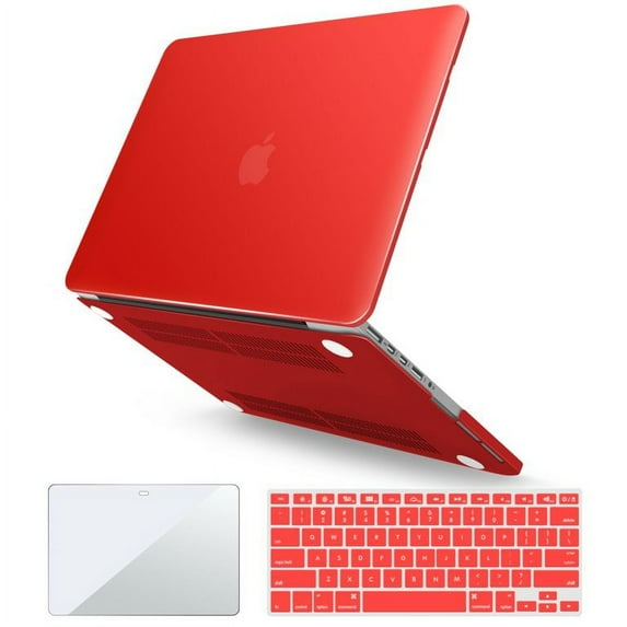 IBENZER Compatible with MacBook Pro 15 Inch Case 2015-2012 A1398, Hard Shell Case with Keyboard Cover & Screen Protector for Old Version Mac Pro Retina 15, Red, W-R15-RD+1